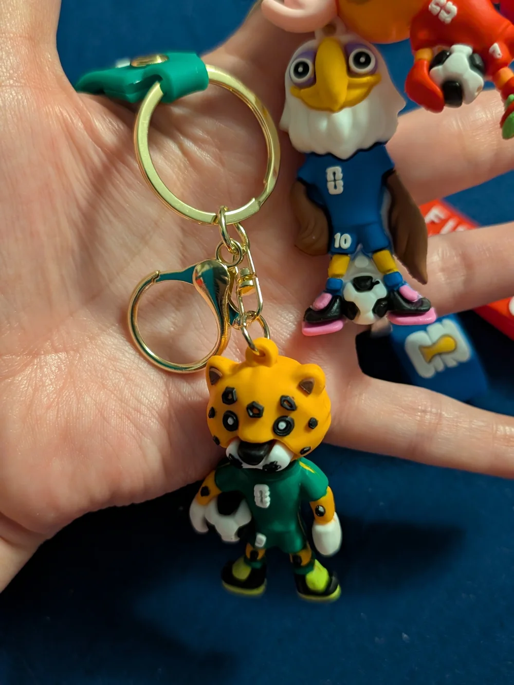 3 Fifa World Cup Blue Soccer Keychain with Eagle Mascot